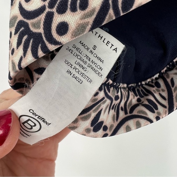 Athleta Aqualux batik Blue Bikini Top Small - Picture 10 of 12